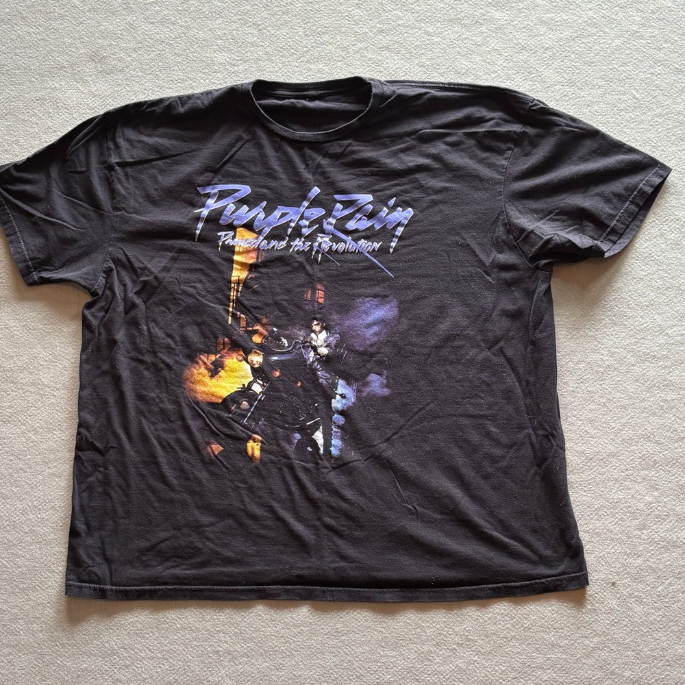 Prince Purple Rain Prince and the Revolution Graphic T-Shirt Black Mens XL